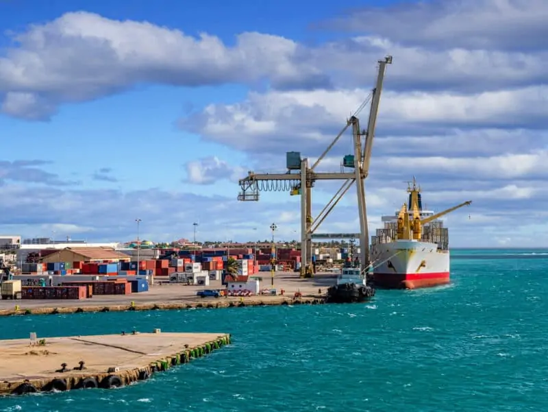 Freight shipping at the coast of Aruba